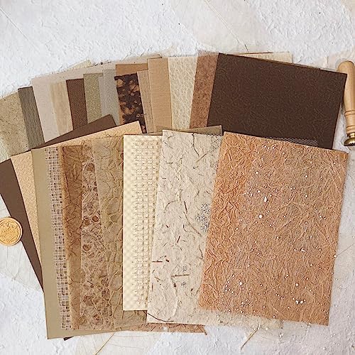 30 Pcs Handmade A5 Textured Scrapbook Paper and Mesh, Junk Journal Supplies - Image 2
