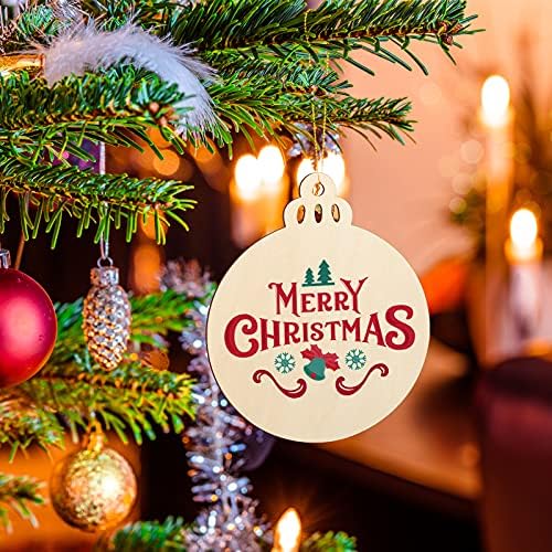 Large Size 7" Wooden Christmas Ornaments to Paint, DIY Blank Unfinished Round Wood Discs Ornament for Crafts Hanging Decorations(10PCS) - Image 4