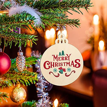 Large Size 7" Wooden Christmas Ornaments to Paint, DIY Blank Unfinished Round Wood Discs Ornament for Crafts Hanging Decorations(10PCS) - Image 4