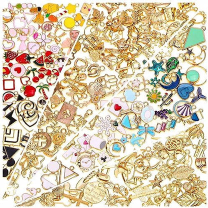 Acejoz 200Pcs Enamel Charms for Jewelry Making, Assorted Wholesale Mixed Bulk Metal Earring Bangle Charms for DIY Necklace Bracelet Jewelry Making and Crafting by ProfessionalDIYArtSupplier