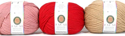 Facai Blend Merino Wool Yarn for Knitting - Worsted Weight,197yds (3.5oz) Ball, Ideal for Sweaters, Scarves, and Accessories (1, Hot red)