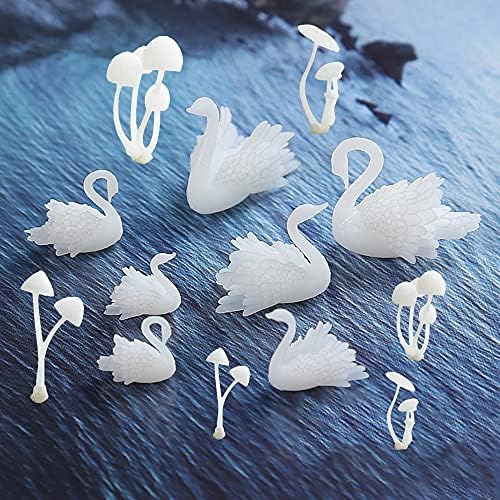Woohome 14 PCS 3D Jewelry Making Supplies Resin Mould Filler, Mini Swan Mushroom Resin Casting Moulds Fillers, 3D Resin Filler Art Craft Supplies Epoxy Moulds for Art Resin Crafts DIY by Woohome
