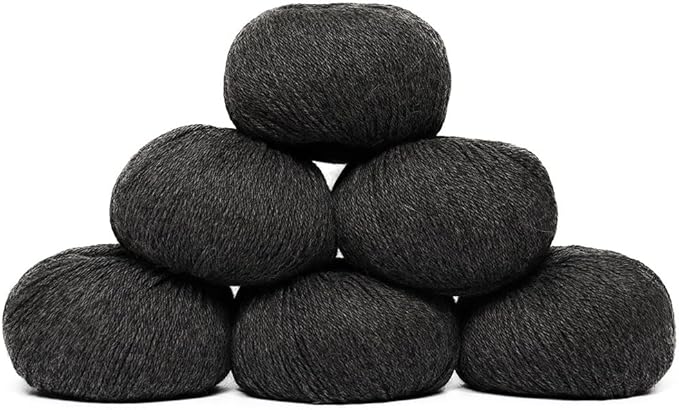 100% Baby Alpaca Yarn Wool Set of 6 Skeins (300 Grams) DK Weight - Made in Peru - Heavenly Soft and Perfect for Knitting and Crocheting (Gray, DK - 6 Skeins)