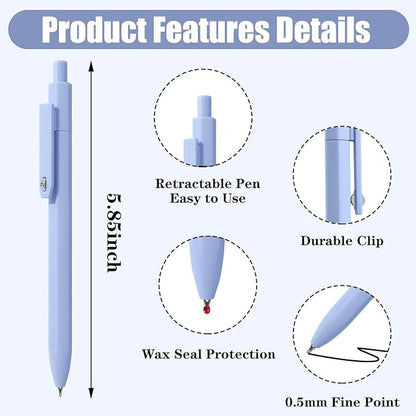 Piochoo Gel Pens, 0.5mm Fine Point Black Ink Smooth Writing Pens for Journaling, Nurse Aesthetic Cute School Office Gifts for Teacher Women and Men