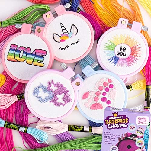 CRAFTILOO Embroidery Kit for Kids - 5 Stamped Beginner Needlepoint Projects by Craftiloo