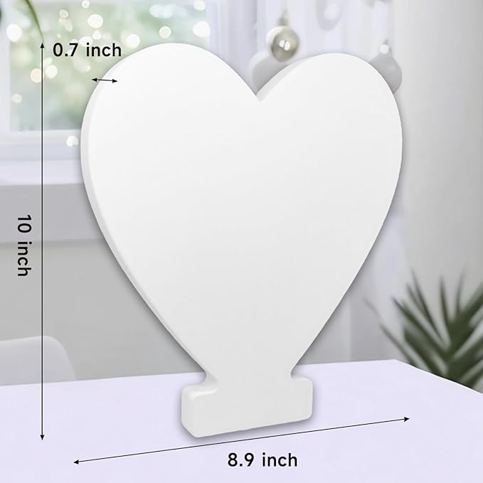 AOCEAN 10 Inch White Big Wood Letters, Unfinished Wooden Letters for Wall Decor Decorative Standing Letters Slices Sign Board Decoration for Craft Home Party Projects (Love)