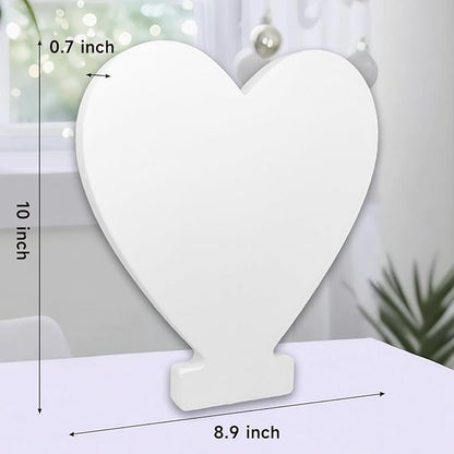 AOCEAN 10 Inch White Big Wood Letters, Unfinished Wooden Letters for Wall Decor Decorative Standing Letters Slices Sign Board Decoration for Craft Home Party Projects (Love)