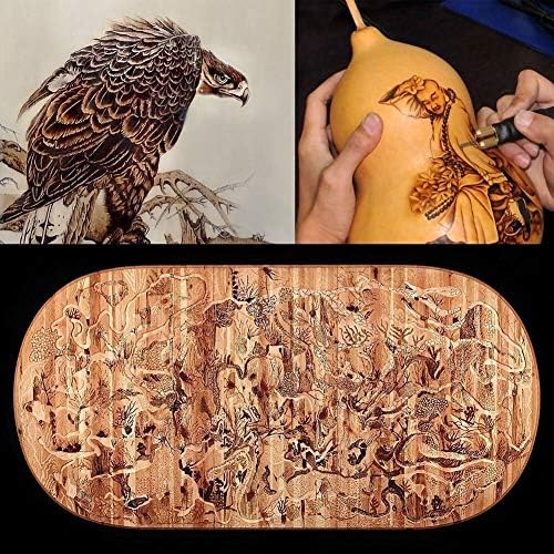 Wood Burning Machine Kit,Single Pen 110V 60W Premium Quality Pyrography Machine,Digital Temperature Control Wood Burning Detailer with 20 Tips for Wood/Leather/Gourd (Digital Temperature Display) - Image 6
