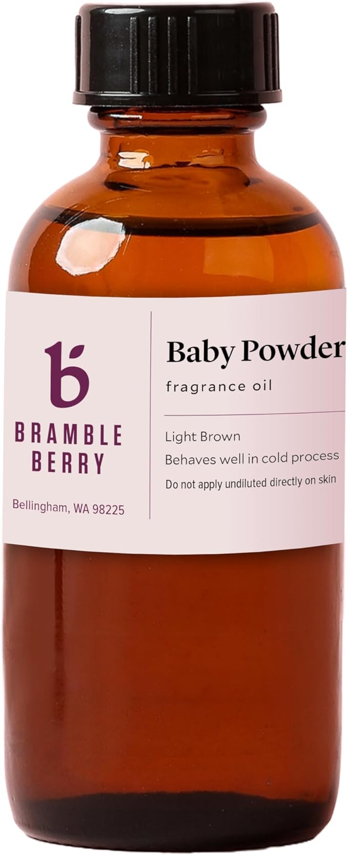 Bramble Berry Baby Powder Fragrance Oil 2 oz | Classic Powdery Scent with Soft Florals & Vanilla for Soap Making, Candles & Bath Bombs | Skin Safe, Vegan, Paraben & Phthalate Free, DIY Craft Essential