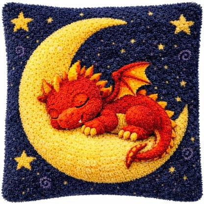 YOOTOM Dragon Latch Hook Pillow Kits,Embroidery Cushion Making Kits by YOOTOM