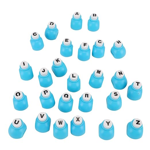 Asixxsix Alphabet Paper Punchers, 26 Uppercase English Letters Hole Punch Shape, Letter Shape Punches for DIY Crafting Supplies, Scrapbooking, Journaling, School Projects