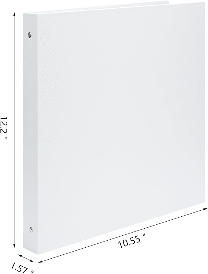 Remowith Large Scrapbook Album with 50 Sheets Plastic Sleeves and 8.5x11 Inch Scrap Book Paper, Linen Cover 3 Ring Photo album Scrapbooks for Wedding Baby Famliy Memory White