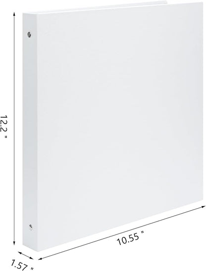 Remowith Large Scrapbook Album with 50 Sheets Plastic Sleeves and 8.5x11 Inch Scrap Book Paper, Linen Cover 3 Ring Photo album Scrapbooks for Wedding Baby Famliy Memory White