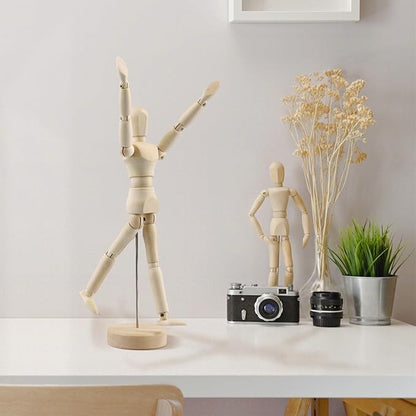 PINGEUI 8 Pack 8 Inch Wooden Artists Model, Wooden Art Figure Model with Stand, Movable Wooden Manikin for Artists, Sketching