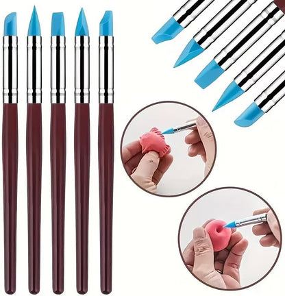 15 PCS Blue Clay Sculpting Tools Set, Professional Silicone Brushes & Dotting Tools Kit for Polymer Clay, Air Dry Clay, Pottery, Modeling & Crafting for Adult - Image 4
