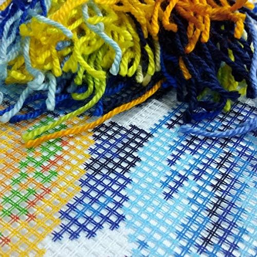 Brvsk Kitchen Needlepoint Kit for Adults and Beginners — Lemons 16″ × 16″ with Clear, Precise Printed Design on Cotton Canvas; Includes 2 Needles, Yarn, and Easy-Read Chart - Image 3