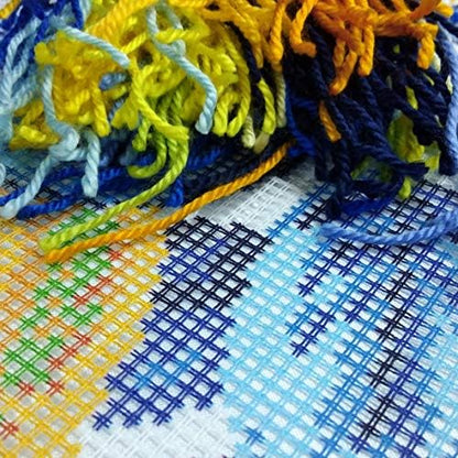 Brvsk Kitchen Needlepoint Kit for Adults and Beginners — Lemons 16″ × 16″ with Clear, Precise Printed Design on Cotton Canvas; Includes 2 Needles, Yarn, and Easy-Read Chart - Image 3