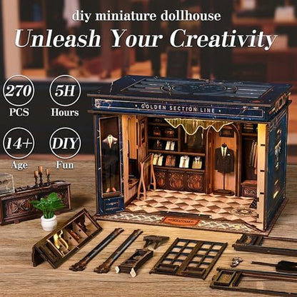 ISSEVE Book Nook Kit, Miniature Dollhouse Booknook Kit Bookshelf Decoration - Image 5