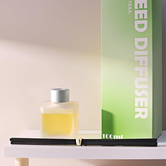 Aeeteek Reed Diffuser, Citrus & Orange Scented Oils Home Fragrance, 3.4fl oz(100ml) Long Lasting Fruity Air Freshener, Essential Oil for Bathroom Guest Room Decor (1-Pack)