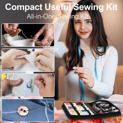 MIXCOOL Sewing Kit for Adults, Beginners, Needle and Thread Kit, Portable Sewing Supplies, Contains Thread, Scissor, Needles, Measuring Tape - Image 6