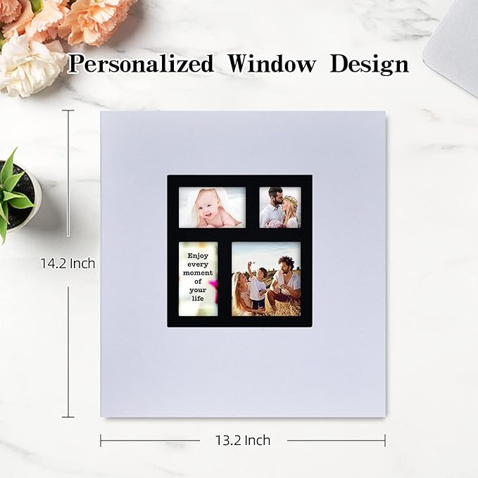 potricher Photo Album 4x6 600 Photos Linen Cover Large Capacity Picture Albums for Family Wedding Anniversary Baby Vacation (White)