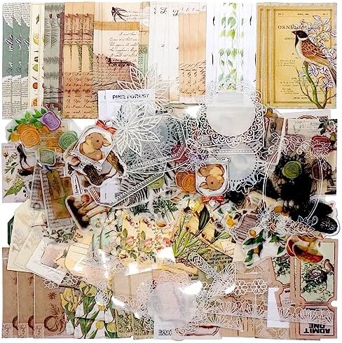 Teniinet 260 PCS Vintage Scrapbooking Supplies Kit for Beginners (Natural) by Teniinet