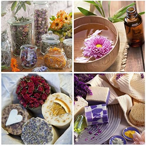 9 Bags Dried Flowers,100% Natural Dried Flowers Herbs Kit for Soap Making, DIY Candle Making,Bath - Include Rose Petals,Lavender,Don't Forget Me,Lilium,Jasmine,Rosebudsand More - Image 4
