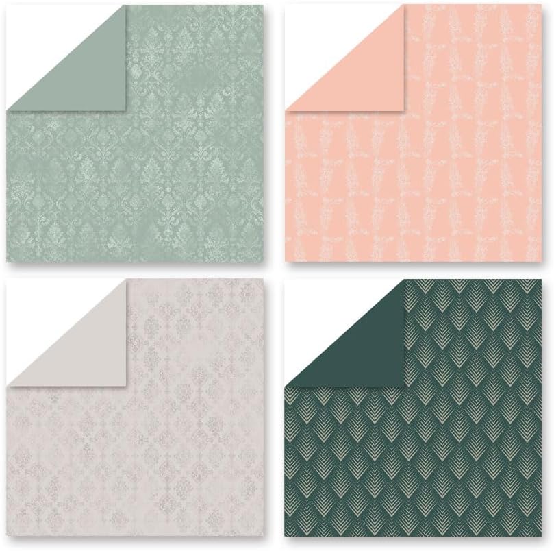Patterned Scrapbook Paper 12x12 Pink,24 Sheets Double-Sided Bohemian Floral Pattern CardStock Paper Pad Boho Tone Decorative Craft Papers for Holiday Cardmaking DIY Origami Papers. - Image 3