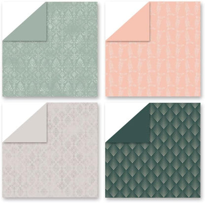 Patterned Scrapbook Paper 12x12 Pink,24 Sheets Double-Sided Bohemian Floral Pattern CardStock Paper Pad Boho Tone Decorative Craft Papers for Holiday Cardmaking DIY Origami Papers. - Image 3