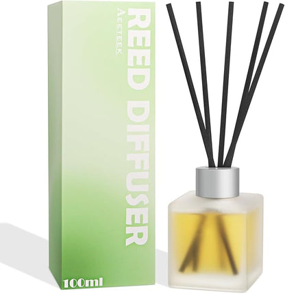 Aeeteek Reed Diffuser, Citrus & Orange Scented Oils Home Fragrance, 3.4fl oz(100ml) Long Lasting Fruity Air Freshener, Essential Oil for Bathroom Guest Room Decor (1-Pack)