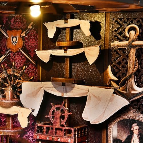 TOYQI Book Nook Kit for Adult, DIY Miniature Dollhouse Kit, Sailboat Models - Image 4