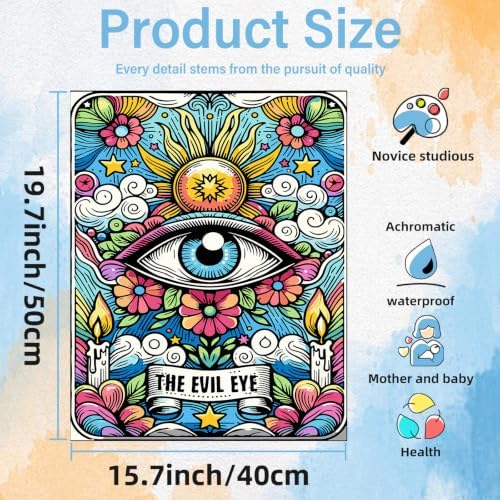 Paint by Numbers Kit for Adults Evil Eye Paint by Numbers for Adult - Image 3