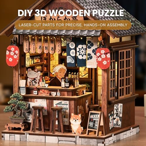 DIY Book Nook Kit LED 3D Wooden Puzzle (The Mellow Pub) - Image 4