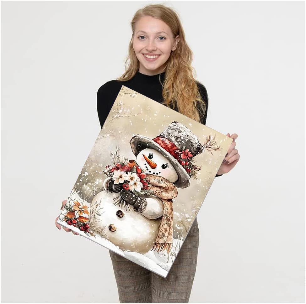 VIGEGU 2 Pack Christmas Paint by Numbers Kit for Adults with Framed,Snowman Christmas Book Tree Paint by Number DIY Adult Paint by Number Kits for Wall Decor9.4x12in - Image 3