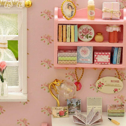 CUTEROOM DIY Miniature House Kit - Mini Craft Rooms for Adults with LED Lights, Realistic Mini Dollhouse Kit Building Model Kit, Creative Home Decor Gift-Sunshine Angel - Image 4