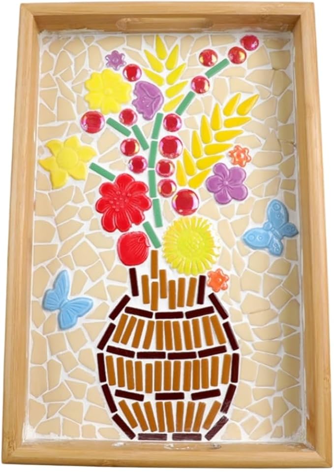 500g/1.1lb Random Color Irregular Ceramics Mosaic Tiles,DIY Making Creative Ceramic Mosaic Tiles for DIY Craft Plates Flowerpots Vases Cups Mosaic Making Supplies (Flowers, Berries, Mushrooms)