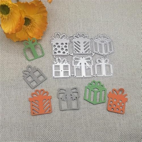 Lapoo Tool Metal Cutting Die for Scrapbooking - Durable, Cut Stencils for DIY Scrapbook Photo Album Decorative Paper Card, Card Making Supplies, Embossing (6 Kinds of Gifts 4 x 3.1 in) by LAPOO