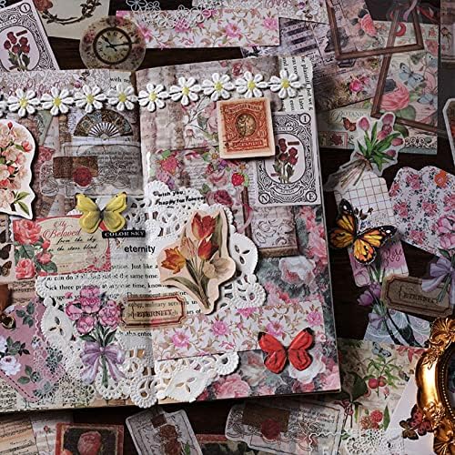 Esweny 100 PCS Vintage Ephemera Pack Journaling Scrapbooking Supplies Scrapbook Sticker Paper Kit for Junk Journal Planners Collage Craft Notebooks Decoupage Album (Flowers) - Image 6