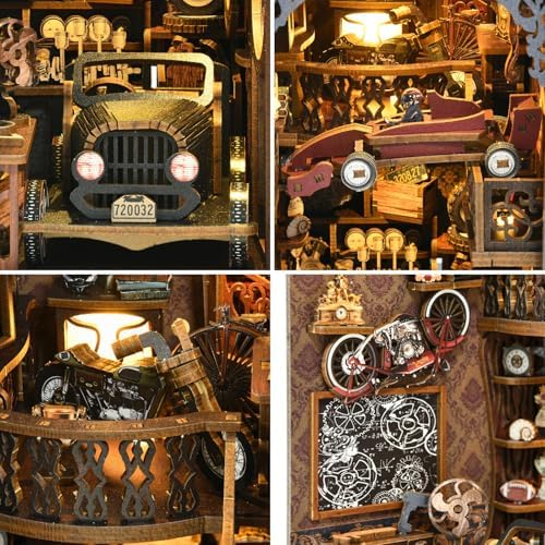 TOYQI Book Nook Kit for Adult, DIY Miniature Dollhouse Kit, Car Models - Image 3