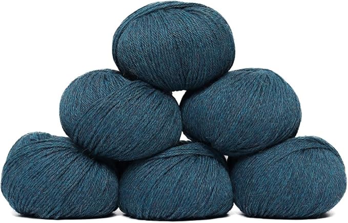 100% Baby Alpaca Yarn Wool Set of 6 Skeins (300 Grams) DK Weight - Made in Peru - Heavenly Soft and Perfect for Knitting and Crocheting (Aqua Blue, DK - 6 Skeins)
