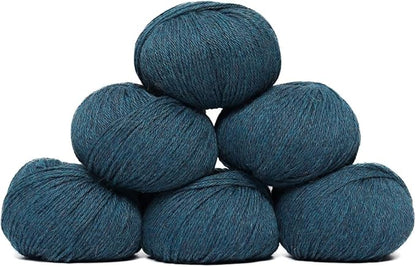 100% Baby Alpaca Yarn Wool Set of 6 Skeins (300 Grams) DK Weight - Made in Peru - Heavenly Soft and Perfect for Knitting and Crocheting (Aqua Blue, DK - 6 Skeins)