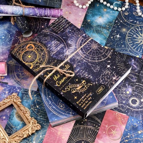 icceemee 160 Sheets of Starry Sky Scrapbook Paper, journaling Scrapbook Supplies Craft Collage Paper Set, Junk Journal Bullet Journal Poster Room Decor for Card Making Decorative Gifts by ICCEEMEE