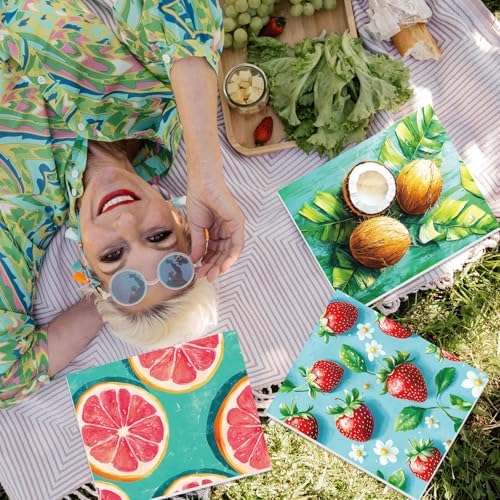 Ctosree 12 Sets Pre Drawn Canvas Kit for Painting,Colorful Fruit,8 x 10 in - Image 5