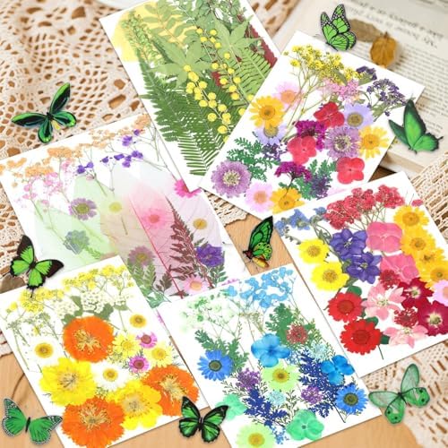 210 Pcs Dried Pressed Flowers for Resin, Dried Pressed Flowers for Crafts, Bulk Natural Dried Flowers Kit with DlY Butterfly Stickers&Tweezers for Resin Molds, Candles, Soap,Jewelry Making, Art Crafts - Image 4