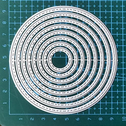8PCS Circle Cutting Dies Handmade DIY Paper Cards Album Decoration Stencils Template Embossing for Card Scrapbooking Craft (Round) - Image 3
