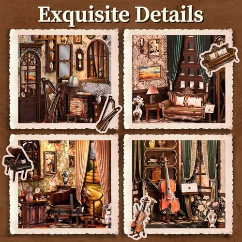 Book Nooks for Adults, DIY Miniature Dollhouse BookNook Kit Gifts - Image 2