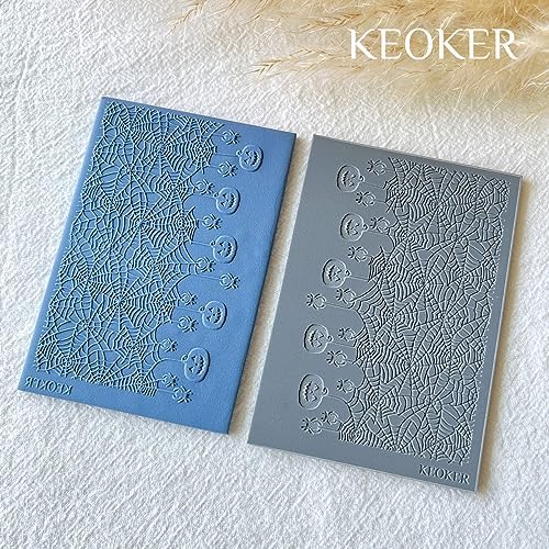 Keoker Polymer Clay Texture Sheet Halloween, Halloween Clay Texture Mat for Making Earrings Jewerly - Image 2