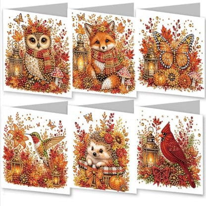 BAYUNOE 6Pcs Thanksgiving Greeting Card DIY Diamond Art Painting Greeting Cards Special Shaped Diamond Autumn Blessing Folding Card Kit Arts Crafts for Birthday Festival-Autumn by BAYUNOESparkDiamondCraft