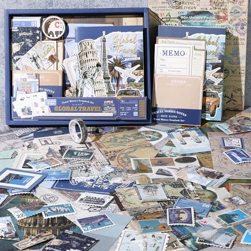 miikoul Vintage Scrapbooking Supplies Kit for Teen Girl Kid Women Diy Gift by Welcometomiikoul