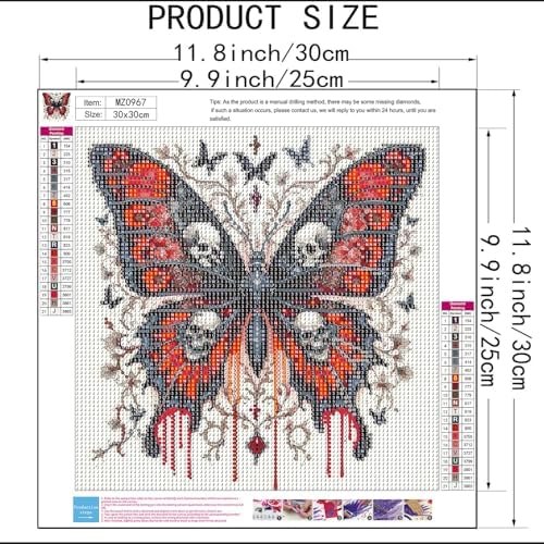 Xylogist Butterfly Skull Diamond Art Kits for Adults Beginners 12x12 Inch - Image 4